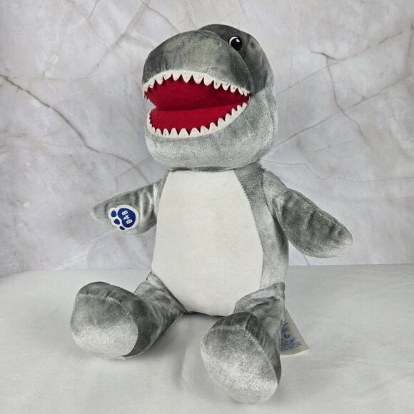 Build A Bear Toothy Shark Plush Stuffed Animal Gray White Child Safe Eyes - Picture 1 of 13